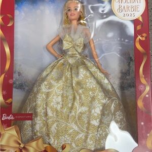 Barbie Holiday 2025 Doll in Gold and Silver Gown